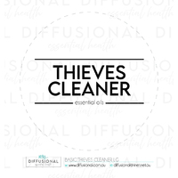 BULK - 20 x Basic Thieves Cleaner LG Label, 78x78mm, Essential Oil Resistant Vinyl **SAVE 15%**