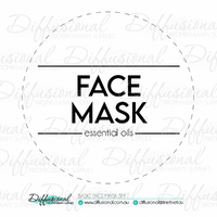 BULK - 20 x Basic Face Mask sm Label, 50x50mm, Essential Oil Resistant Laminated Vinyl **SAVE 15%**