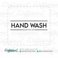 1 x Basic Hand Wash sm Label, 50x55mm, Essential Oil Resistant Vinyl