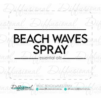 BULK - 10 x Basic Beach Waves Spray Label, 50x63mm, Essential Oil Resistant Vinyl **SAVE 10%**
