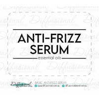 1 x Basic Anti-Frizz Serum Label, 42x54mm, Essential Oil Resistant Laminated Vinyl