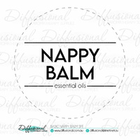 1 x Basic Nappy Balm sm Label, 50x50mm, Essential Oil Resistant Vinyl