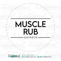 1 x Basic Muscle Rub Label, 50x50mm, Essential Oil Resistant Laminated Vinyl