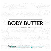 1 x Basic Body Butter Label,78x78mm, Essential Oil Resistant Vinyl
