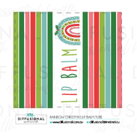 50 x Christmas Rainbow Lipbalm Tube (Single) Label, 50x45mm, Premium Quality Vinyl **SAVE 20%