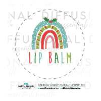1 x Christmas Rainbow Lipbalm Tin (Single) Label, 35x35mm, Premium Quality Vinyl