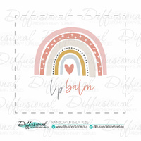 1 x Rainbow Lipbalm Tube (Single) Label, 50x45mm, Premium Quality Vinyl
