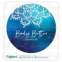 Mandala Body Butter Label, 78x78mm, Premium Quality Vinyl