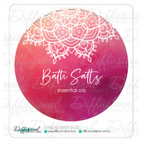 1 x Mandala Bath Salts Label, 78x78mm, Premium Quality Vinyl