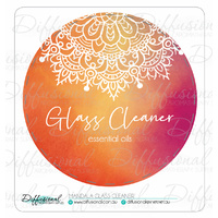 1 x Mandala Glass Cleaner Label, 78x78mm, Premium Quality Vinyl