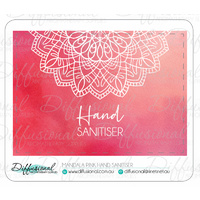 1 x Mandala Pink Hand Sanitiser Label, 45x63mm, Premium Quality Vinyl