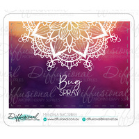Mandala Bug Spray Label, 45x63mm, Premium Quality Vinyl