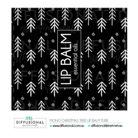 1 x Mono Christmas (Tree) Lipbalm Tube (Single) Label, 50x45mm, Premium Quality Vinyl
