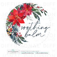 1 x Poinsettia Soothing Balm Label, 78x78mm, Premium Quality Vinyl
