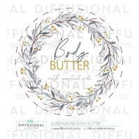 1 x Silver Winter Body Butter Label, 78x78mm, Premium Quality Vinyl