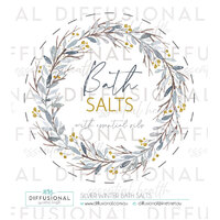 1 x Silver Winter Bath Salts Label, 78x78mm, Premium Quality Vinyl