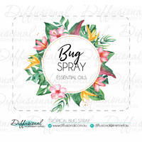 1 x Tropical Bug Spray Label, 50x63mm, Essential Oil Resistant Laminated Vinyl