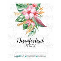 1 x Tropical Disinfectant Spray Label, 86x62mm, Essential Oil Resistant Laminated Vinyl