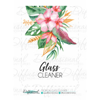 1 x Tropical Glass Cleaner Label, 86x62mm, Essential Oil Resistant Laminated Vinyl