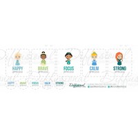 1 x Classic Princess Mood Roller Label Set, 40x35mm Essential Oil Resistant Laminated Vinyl