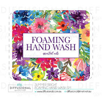 BULK - 10 x Summer Bright Foaming Hand Wash sm Label,50x54mm, Essential Oil Resistant Laminated Vinyl **SAVE 10%**