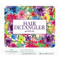 BULK - 20 x Summer Bright Hair Detangler Label, 50x63mm, Essential Oil Resistant Laminated Vinyl **SAVE 15%**