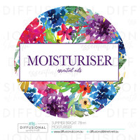 1 x Summer Bright Moisturiser LG Label, 78x78mm, Essential Oil Resistant Laminated Vinyl
