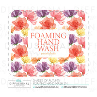 BULK - 10 x Shades of Autumn Foaming Hand Wash sm Label,50x54mm, Essential Oil Resistant Laminated Vinyl **SAVE 10%**