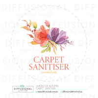 1 x Shades of Autumn Carpet Sanitiser Label, 78x78mm, Essential Oil Resistant Laminated Vinyl