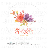 1 x Shades of Autumn On Guard Cleaner LG Label, 78x78mm, Essential Oil Resistant Laminated Vinyl