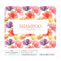 BULK - 20 x Shades of Autumn Shampoo sm, 50x60mm, Essential Oil Resistant Laminated Vinyl **SAVE 15%**