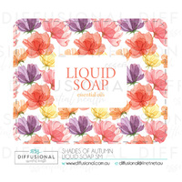 BULK - 10 x Shades of Autumn Liquid Soap sm, 50x60mm, Essential Oil Resistant Laminated Vinyl **SAVE 10%**