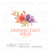 1 x Shades of Autumn Disinfectant Spray Label, 78x78mm, Essential Oil Resistant Laminated Vinyl