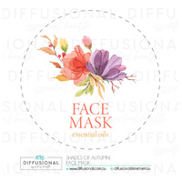 BULK - 10 x Shades of Autumn Face Mask sm Label, 50x50mm, Essential Oil Resistant Laminated Vinyl **SAVE 10%**