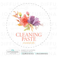 1 x Shades of Autumn Cleaning Paste sm Label, 50x50mm, Essential Oil Resistant Laminated Vinyl
