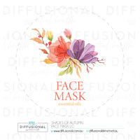 1 x Shades of Autumn Face Mask LG Label, 78x78mm, Essential Oil Resistant Laminated Vinyl