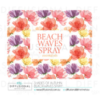 BULK - 50 x Shades of Autumn Beach Waves Spray Label, 50x63mm, Essential Oil Resistant Laminated Vinyl **SAVE 20%**