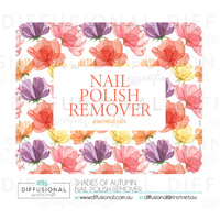 BULK - 20 x Shades of Autumn Nail Polish Remover Label, 50x63mm, Essential Oil Resistant Laminated Vinyl **SAVE 15%**