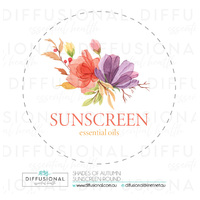 BULK - 50 x Shades of Autumn Sunscreen Label, 50x50mm, Essential Oil Resistant Laminated Vinyl **SAVE 20%**