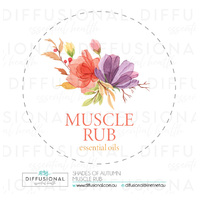 BULK - 10 x Shades of Autumn Muscle Rub Label, 50x50mm, Essential Oil Resistant Laminated Vinyl **SAVE 10%**