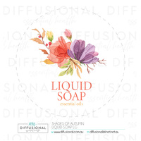 BULK - 50 x Shades of Autumn Liquid Soap LG Label,78x78mm, Essential Oil Resistant Laminated Vinyl **SAVE 20%**