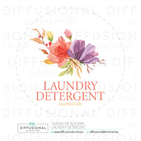 1 x Shades of Autumn Laundry Detergent Label,78x78mm, Essential Oil Resistant Laminated Vinyl