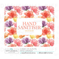 1 x Shades of Autumn Hand Sanitiser Label, 50x63mm, Essential Oil Resistant Laminated Vinyl