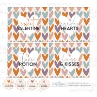 Valentine Hearts Roller Set & Recipe Card, 50 x 60mm each, Premium Quality Laminated Vinyl
