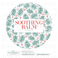 1 x Christmas Holly Soothing Balm Label,78x78mm, Essential Oil Resistant Laminated Vinyl
