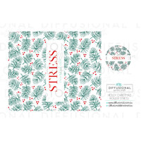 BULK - 10 x Christmas Holly Stress Roller Label, 52x59mm, Essential Oil Resistant Laminated Vinyl **SAVE 10%**