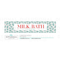 BULK - 20 x Christmas Holly Jar Face Milk Bath Label, 17x80mm, Essential Oil Resistant Laminated Vinyl **SAVE 15%**