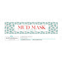 1 x Christmas Holly Jar Face Mud Mask Label, 17x80mm, Essential Oil Resistant Laminated Vinyl