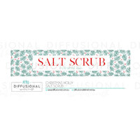 1 x Christmas Holly Jar Face Salt Scrub Label, 17x80mm, Essential Oil Resistant Laminated Vinyl