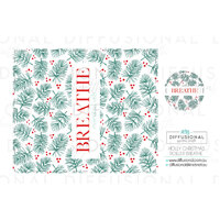BULK - 50 x Christmas Holly Breathe Roller Label, 52x59mm, Essential Oil Resistant Laminated Vinyl **SAVE 20%**